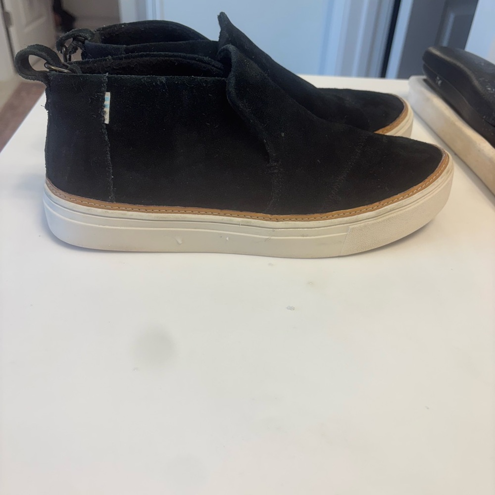 Toms Black Suede Women’s Boot Slip Ons